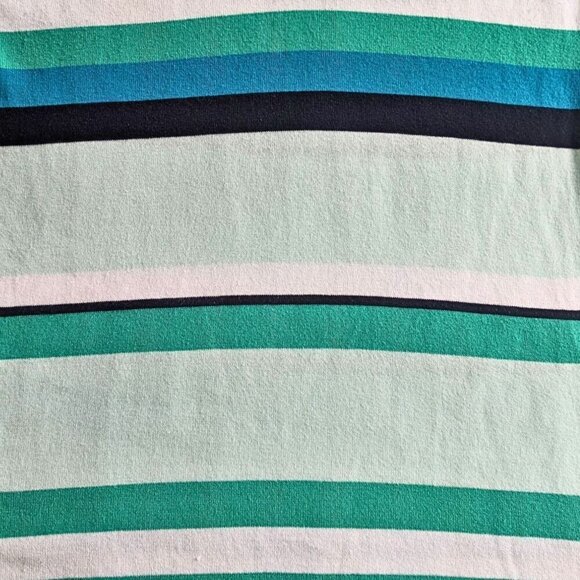MICHAEL MICHAEL KORS Green Blue Stripe V-Neck LongSleeve Sweater Mini Dress Sz L - Picture 2 of 8